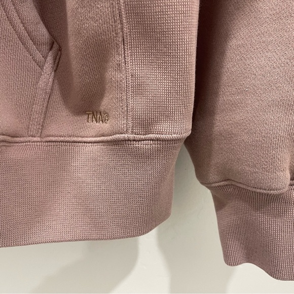 NWT Aritzia TNA Bubble Fleece Boyfriend Zip Hoodie Mauve Sz Medium - Picture 7 of 9